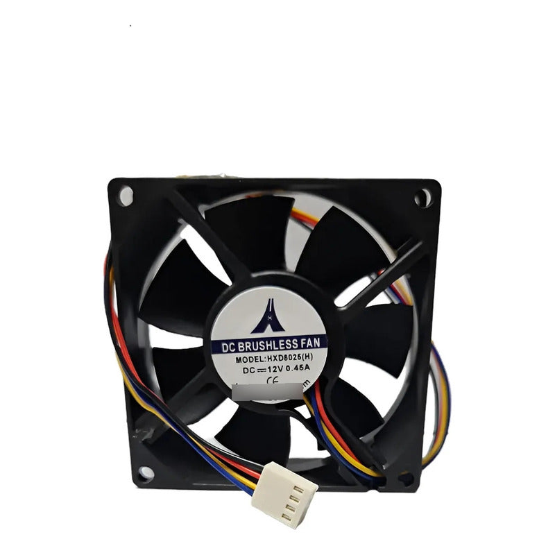 Ventilador Fan Cooler Hxd8025 12v 80x25mm 8025 4 Pines Negro