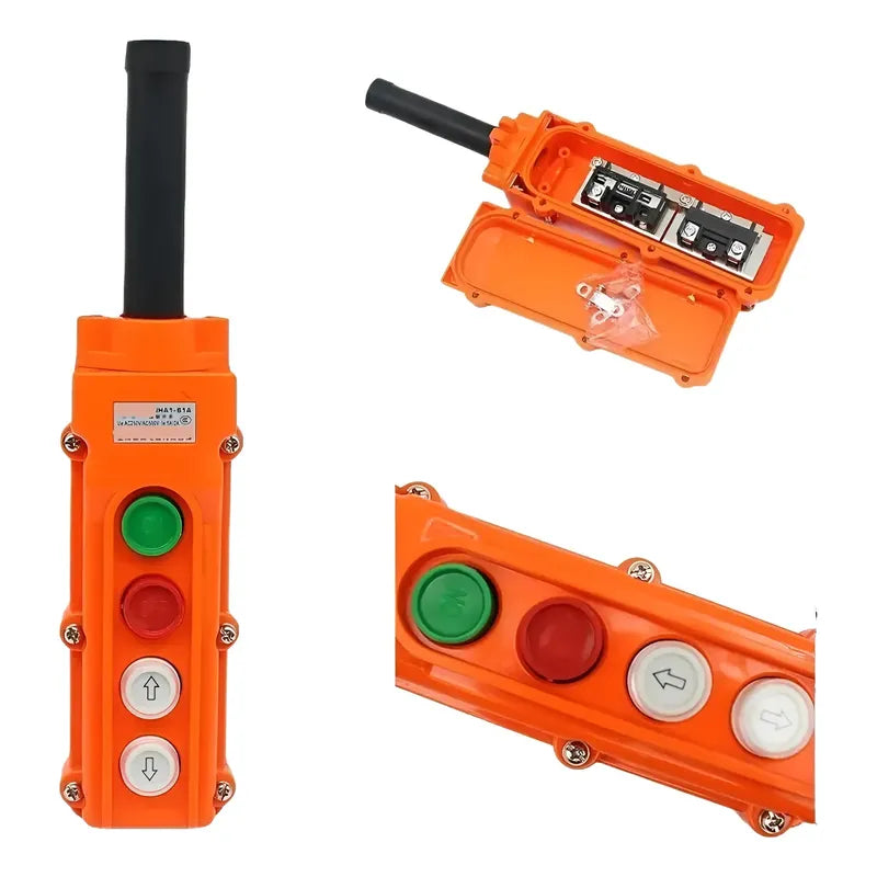 Botonera Switch Colgante Puente Grua 4 Botones Pulsador Cob-61a Naranja