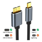 Cable Usb Tipo C A Micro-b Usb 5 Gb 3a Para Disco Duro 50cm Gris Oscuro
