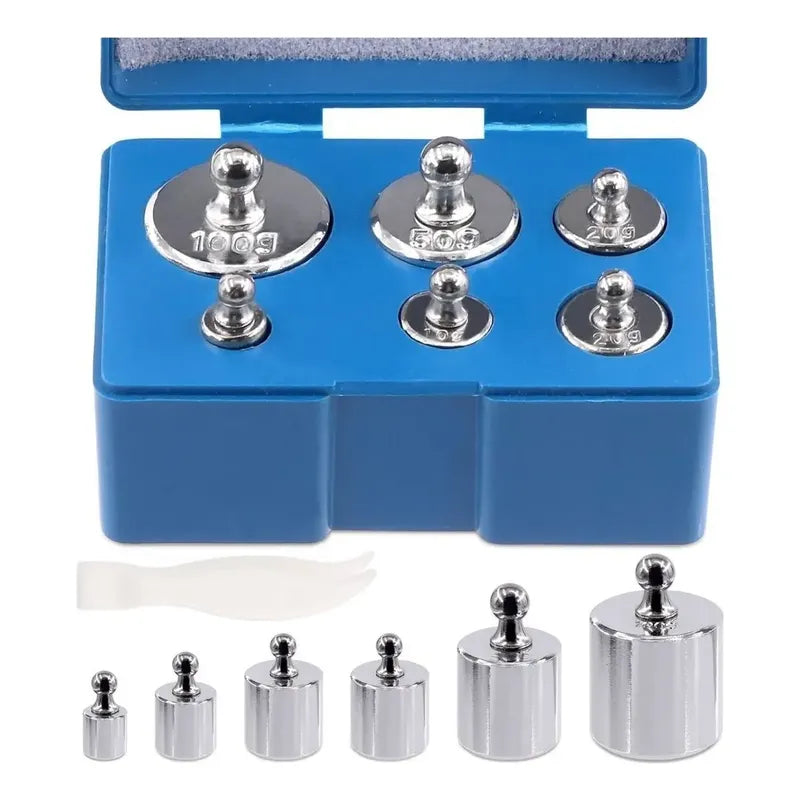 Set De Pesos Calibración Balanzas Basculas 5 10 20 50 100g Plateado